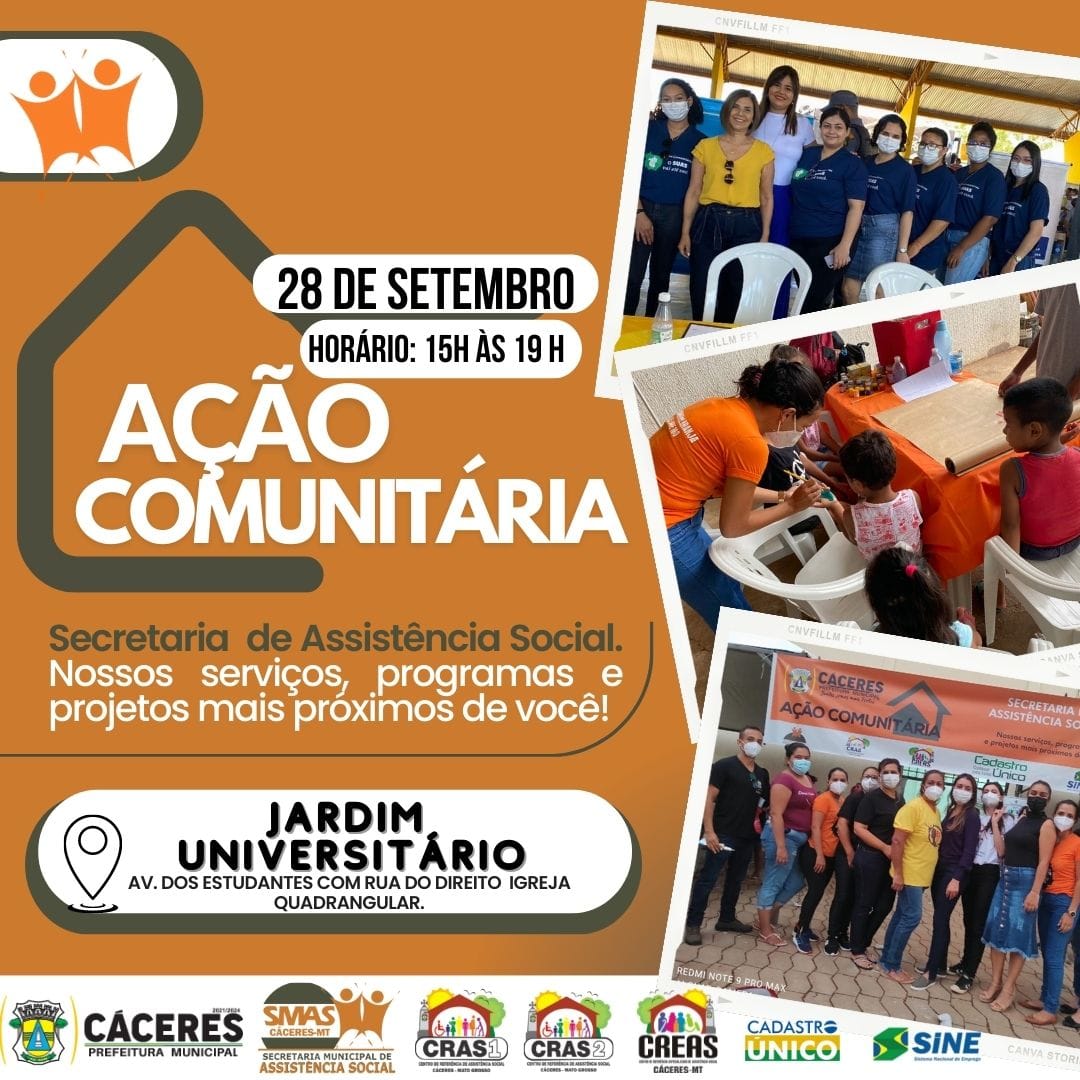 Prefeitura realiza Ação Comunitária no Jardim Universitário está  quarta-feira (28) - Prefeitura Municipal de Cáceres