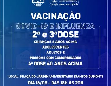 Prefeitura leva vacinação contra a Covid-19 nesta terça-feira no Jardim Universitário